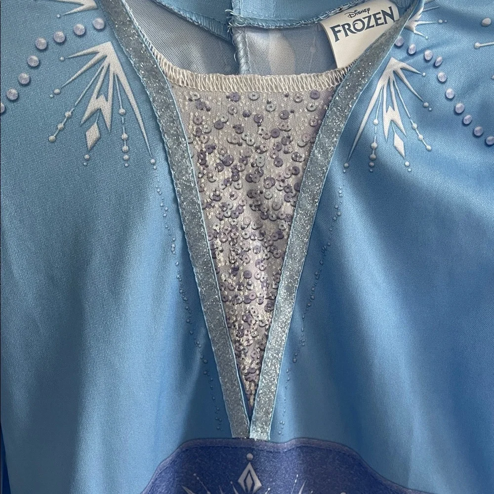 Disney Frozen Elsa Blue Glitter Princess Dress Costume size S/P (4-6x) - Picture 6 of 12